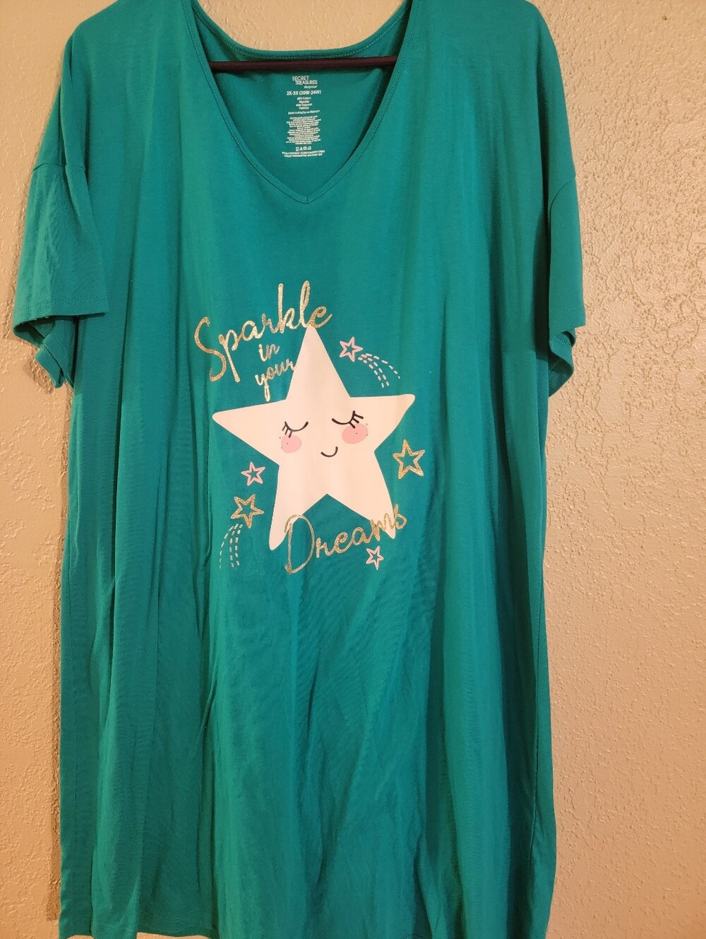 Sparkle in Your Dreams Teal Women's Sleep Shirt